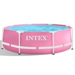 Каркасный бассейн Intex Pink Metal Frame 244х76 см, 2843л.